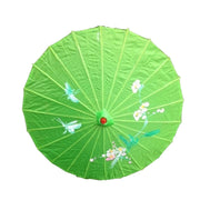 6x PARASOL UMBRELLA Chinese Japanese Bamboo Flower Pattern 80cm Large BULK - Light Green V563-6XBR-PARUMB-LGRN