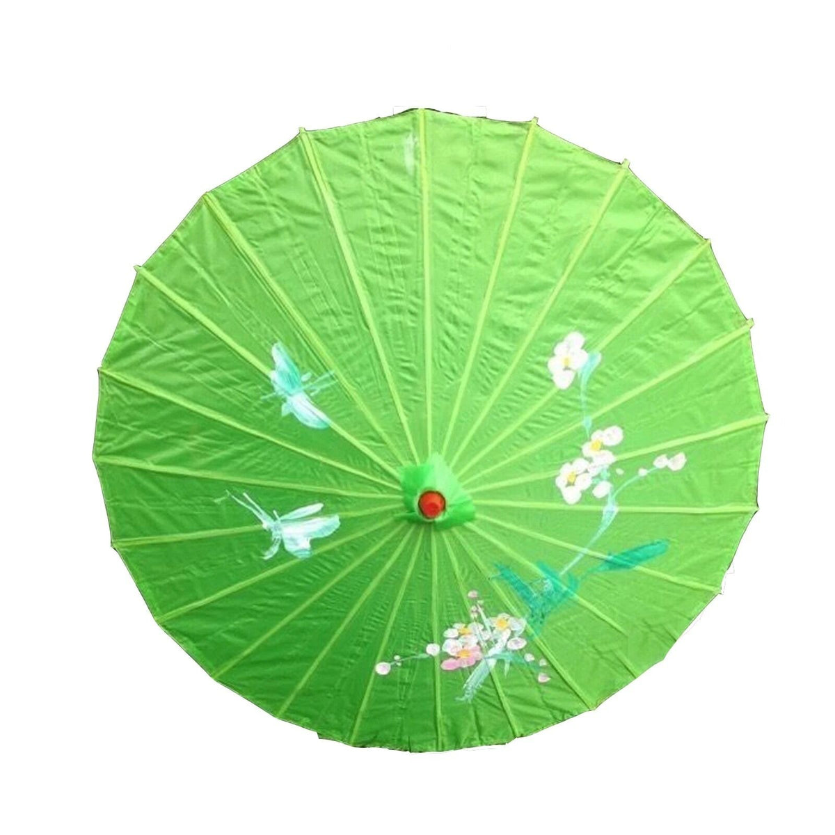 6x PARASOL UMBRELLA Chinese Japanese Bamboo Flower Pattern 80cm Large BULK - Light Green V563-6XBR-PARUMB-LGRN