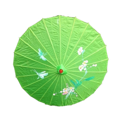 6x PARASOL UMBRELLA Chinese Japanese Bamboo Flower Pattern 80cm Large BULK - Light Green V563-6XBR-PARUMB-LGRN