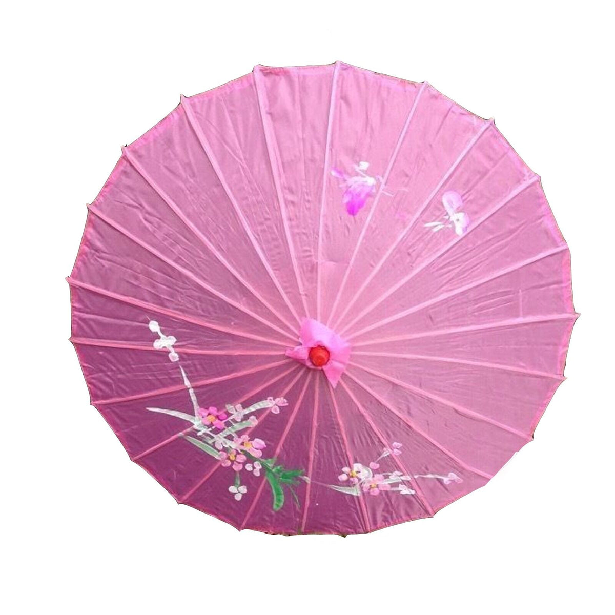6x PARASOL UMBRELLA Chinese Japanese Bamboo Flower Pattern 80cm Large BULK - Light Pink V563-6XBR-PARUMB-LPNK