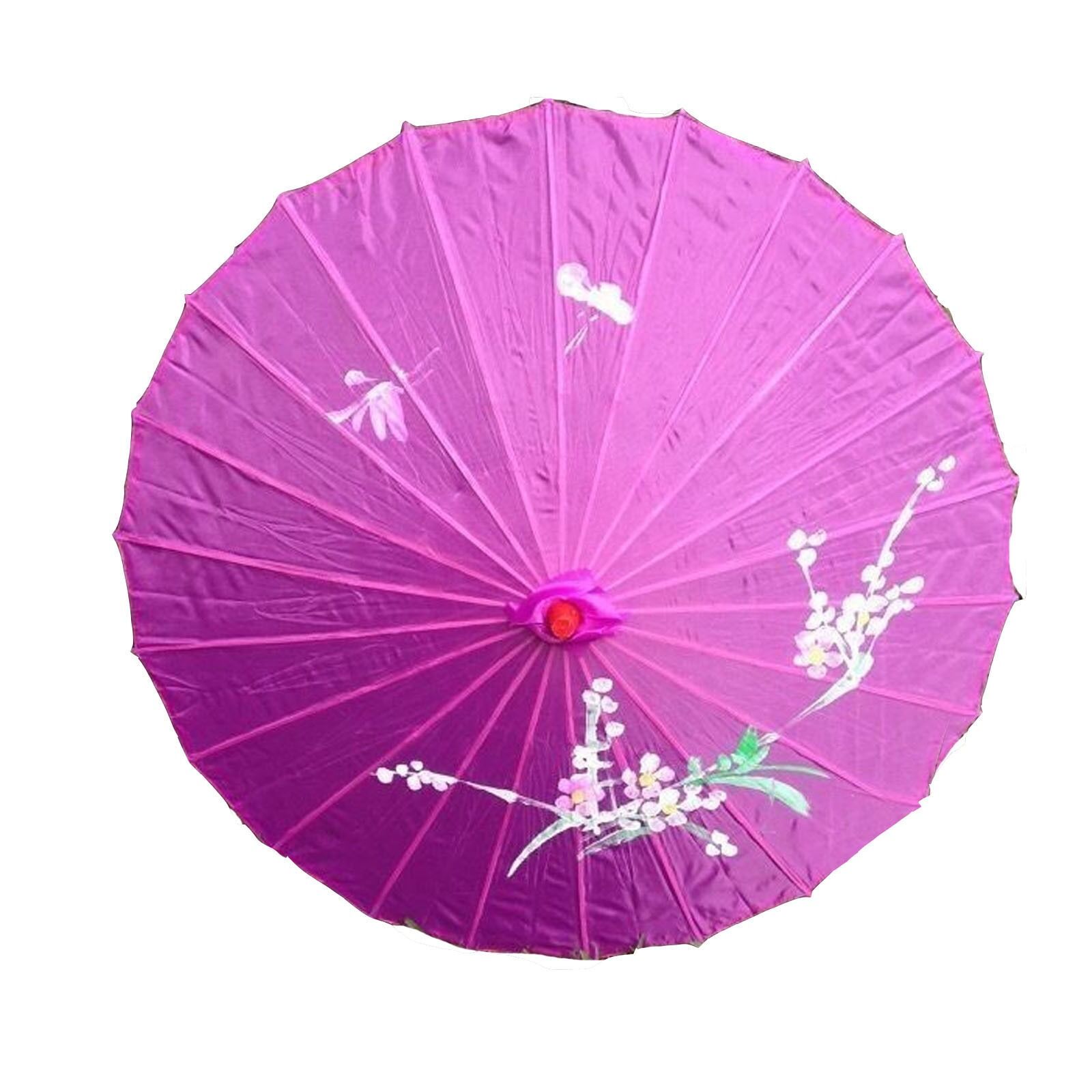 6x PARASOL UMBRELLA Chinese Japanese Bamboo Flower Pattern 80cm Large BULK - Purple V563-6XBR-PARUMB-PRPLE