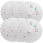 6x PARASOL UMBRELLA Chinese Japanese Bamboo Flower Pattern 80cm Large BULK - White V563-6XBR-PARUMB-WHT