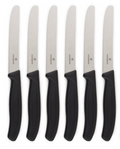 6x Victorinox Standard Wavy Edge Steak and Tomato Knife - Black V563-6_7833-6PCS
