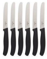 6x Victorinox Standard Wavy Edge Steak and Tomato Knife - Black V563-6_7833-6PCS