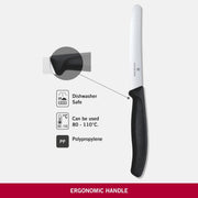 6x Victorinox Standard Wavy Edge Steak and Tomato Knife - Black V563-6_7833-6PCS