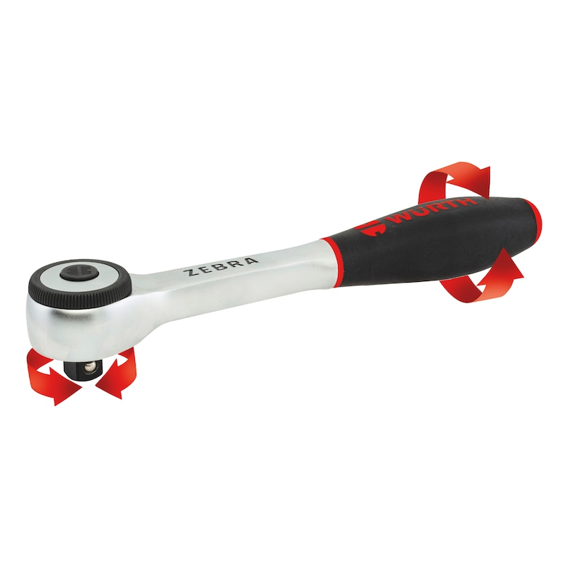 Wurth Zebra Reversible Ratchet 1/2 Inch with 360 degrees Rotating Twist Handle V563-71201206