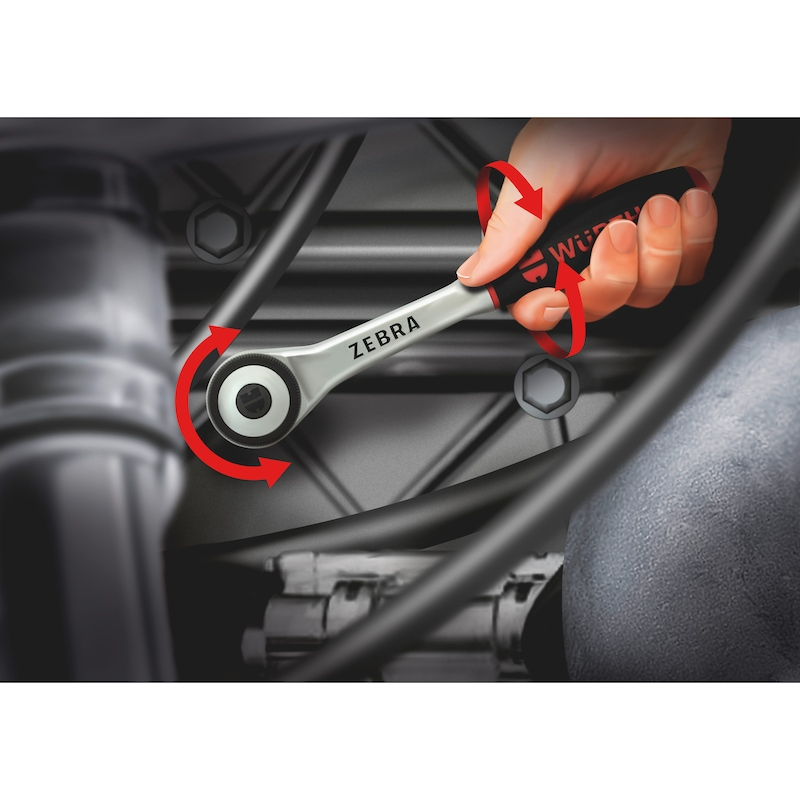 Wurth Zebra Reversible Ratchet 1/2 Inch with 360 degrees Rotating Twist Handle V563-71201206