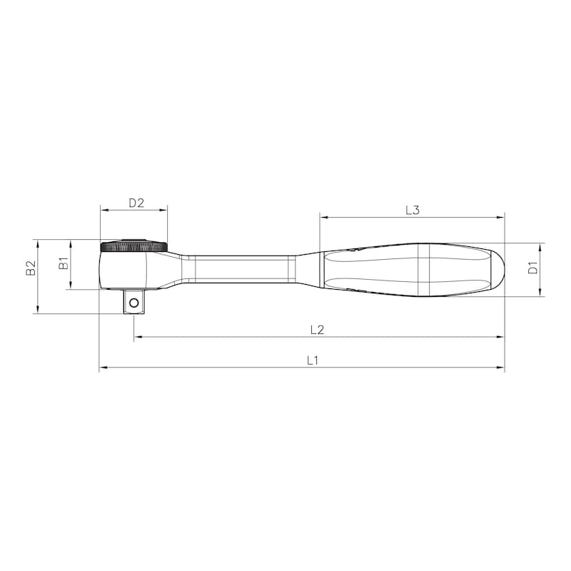 Wurth Zebra Reversible Ratchet 1/2 Inch with 360 degrees Rotating Twist Handle V563-71201206