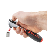 Wurth 1/4" Reversible Ratchet Wrench 360 Degree Twist Handle Chrome Vanadium 135mm V563-71201406