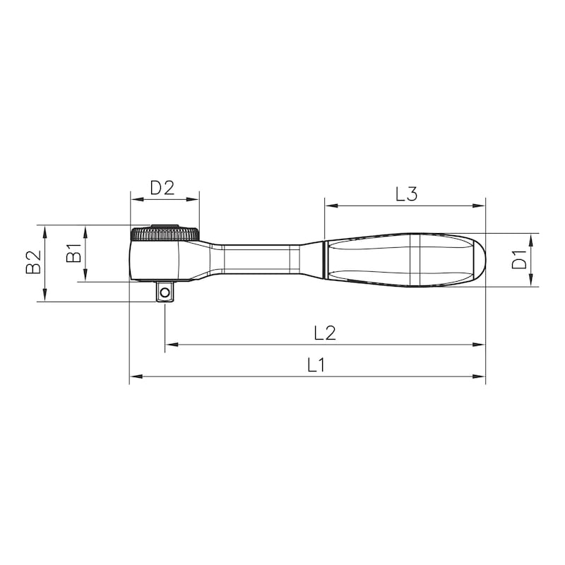 Wurth 1/4" Reversible Ratchet Wrench 360 Degree Twist Handle Chrome Vanadium 135mm V563-71201406