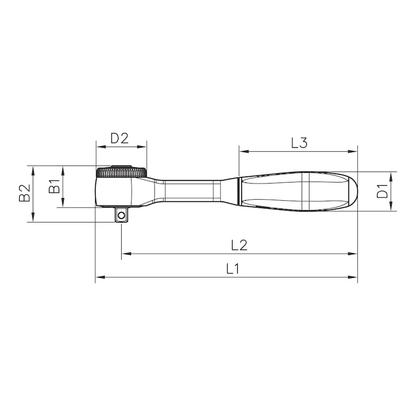 Wurth 1/4" Reversible Ratchet Wrench 360 Degree Twist Handle Chrome Vanadium 135mm V563-71201406