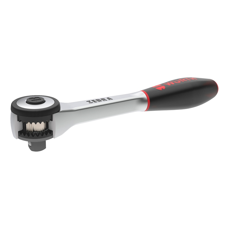 Wurth 3/8" Reversible Ratchet Wrench 360 degrees Twist Handle Chrome Vanadium 175mm DIN 3122 V563-71203806