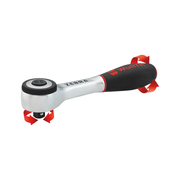 Wurth 3/8" Reversible Ratchet Wrench 360 degrees Twist Handle Chrome Vanadium 175mm DIN 3122 V563-71203806