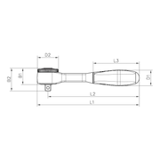 Wurth 3/8" Reversible Ratchet Wrench 360 degrees Twist Handle Chrome Vanadium 175mm DIN 3122 V563-71203806