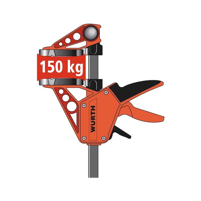 300mm Wurth Quick-Grip One Handed Bar Clamp F Clamp Hand Trigger Action Clamp V563-714662300