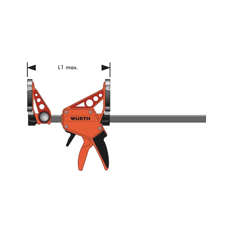 300mm Wurth Quick-Grip One Handed Bar Clamp F Clamp Hand Trigger Action Clamp V563-714662300