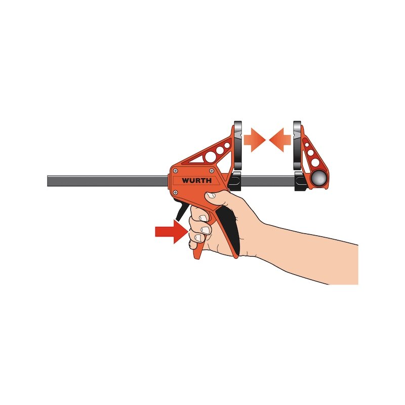 300mm Wurth Quick-Grip One Handed Bar Clamp F Clamp Hand Trigger Action Clamp V563-714662300