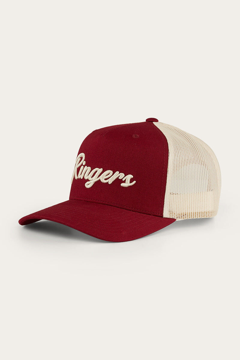 Ringers Western Hackett Trucker Baseball Cap Hat in Burgundy V563-722123RW-BURG