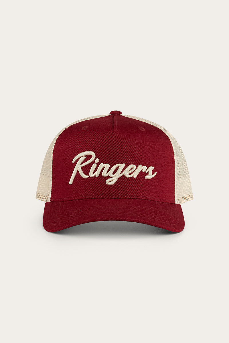 Ringers Western Hackett Trucker Baseball Cap Hat in Burgundy V563-722123RW-BURG