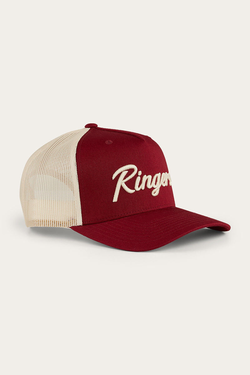 Ringers Western Hackett Trucker Baseball Cap Hat in Burgundy V563-722123RW-BURG