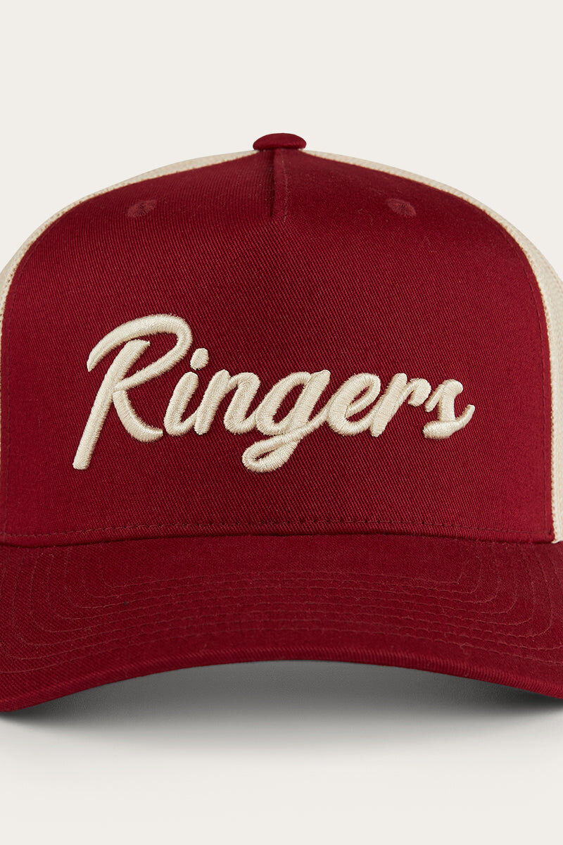 Ringers Western Hackett Trucker Baseball Cap Hat in Burgundy V563-722123RW-BURG