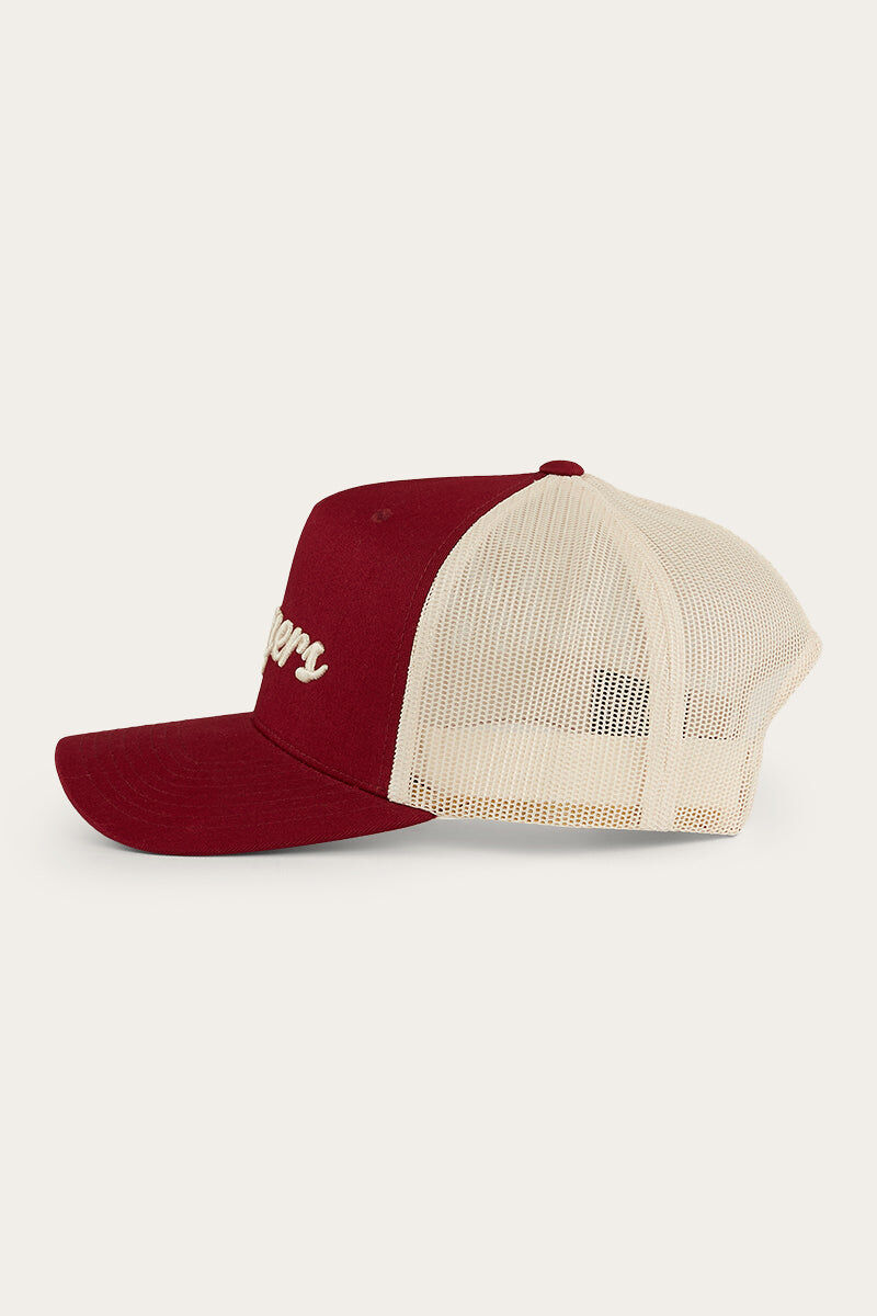 Ringers Western Hackett Trucker Baseball Cap Hat in Burgundy V563-722123RW-BURG