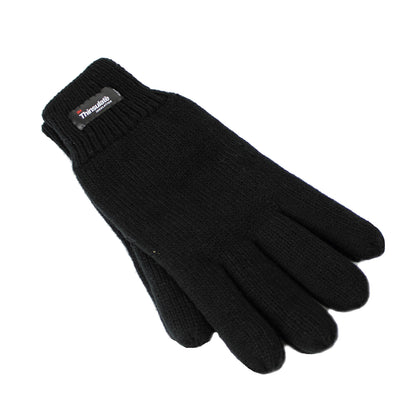 Dents 3M THINSULATE Gloves Snow Ski Knitted Polar Fleece Thermal Plain Winter - Black V563-75-0005-BLACK-ONESIZE