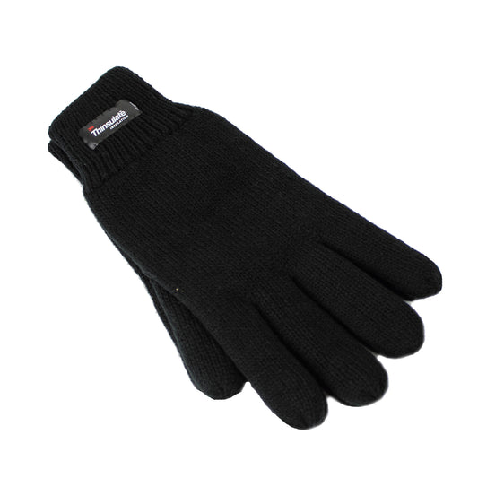 Dents 3M THINSULATE Gloves Snow Ski Knitted Polar Fleece Thermal Plain Winter - Black V563-75-0005-BLACK-ONESIZE