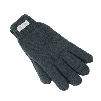 Dents 3M THINSULATE Gloves Snow Ski Knitted Polar Fleece Thermal Plain Winter - Charcoal V563-75-0005-CHAR-ONE-SIZE