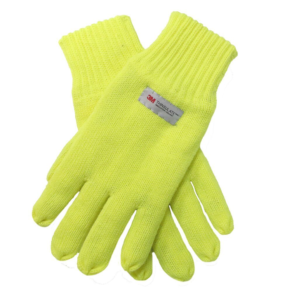 Dents 3M THINSULATE Gloves Snow Ski Knitted Hi Vis Fleece Workwear Winter - Fluro Yellow V563-75-0005-YLW-ONESIZE