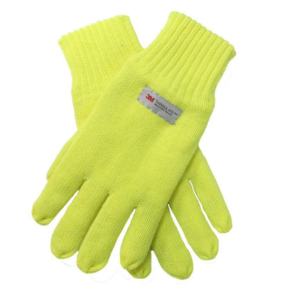 Dents 3M THINSULATE Gloves Snow Ski Knitted Hi Vis Fleece Workwear Winter - Fluro Yellow V563-75-0005-YLW-ONESIZE