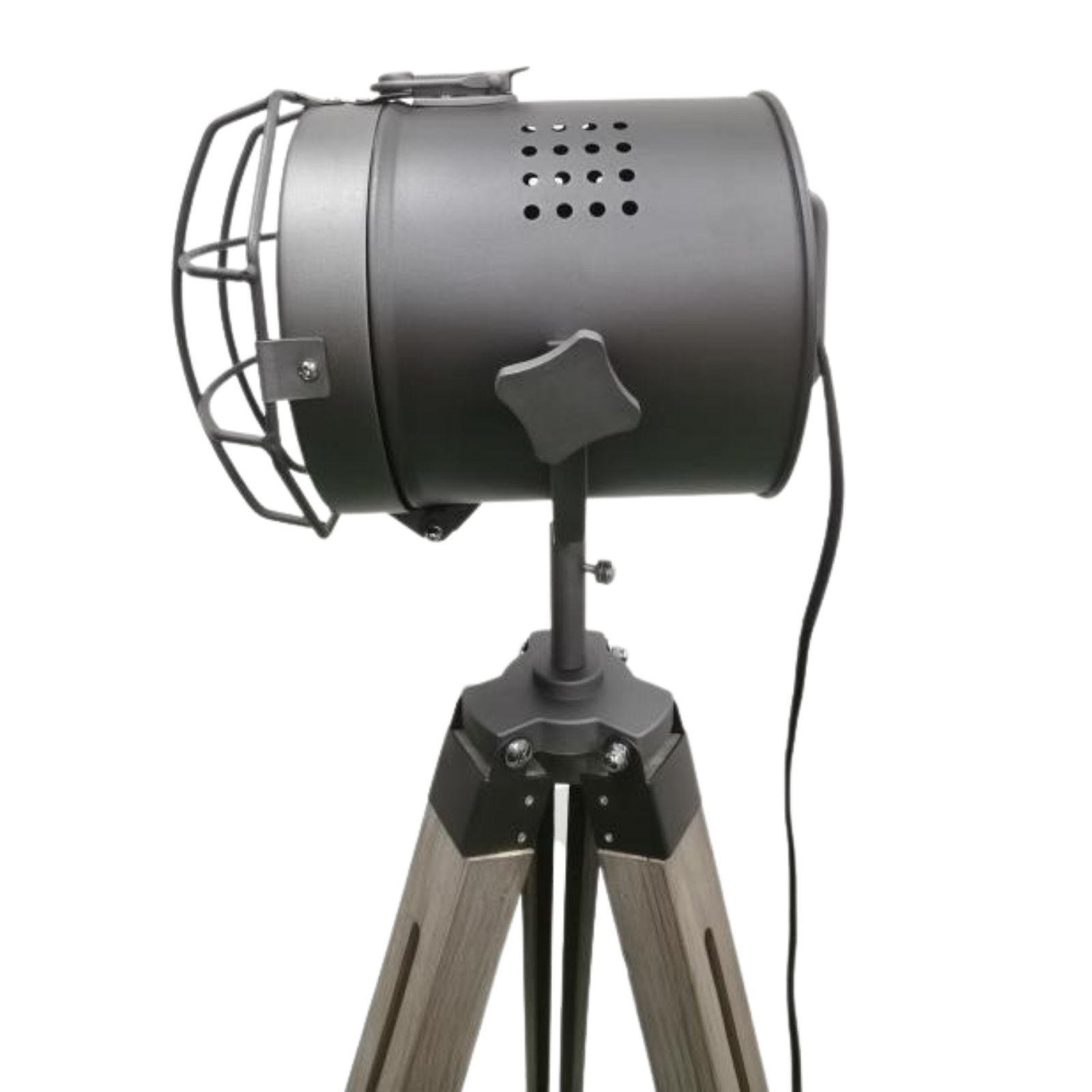 139cm Nautical Tripod Floor Lamp w Steel Grey Lamp Head Searchlight Spot Light Modern V563-75025
