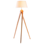 Large Tripod Floor Lamp Linen Shade Modern Bamboo Wooden Retro Twist Light V563-75037