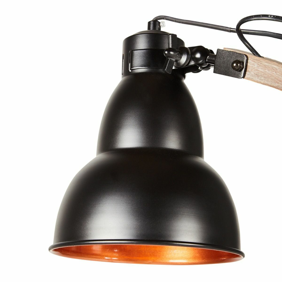 Wooden Large Floor Lamp Industrial Retro Modern Adjustable Light - Matte Black V563-75090