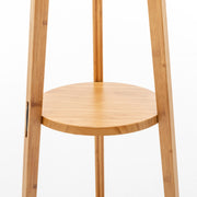 168cm Large Bamboo Wooden Tripod Floor Lamp Light Modern Linen Shade w Shelves V563-75140
