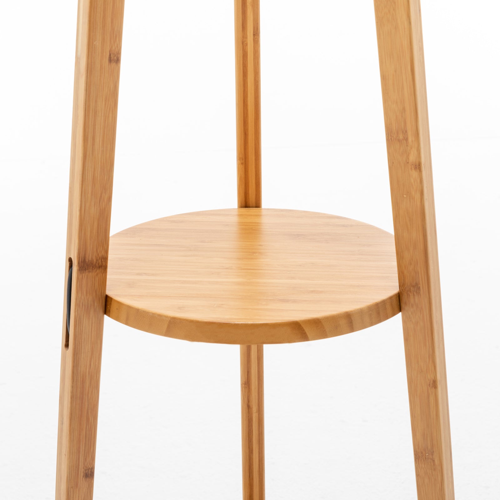 168cm Large Bamboo Wooden Tripod Floor Lamp Light Modern Linen Shade w Shelves V563-75140