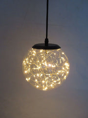 Glass LED Lighting Pendant Light w/ Timer Hanging Lantern Lamp - Round V563-75156