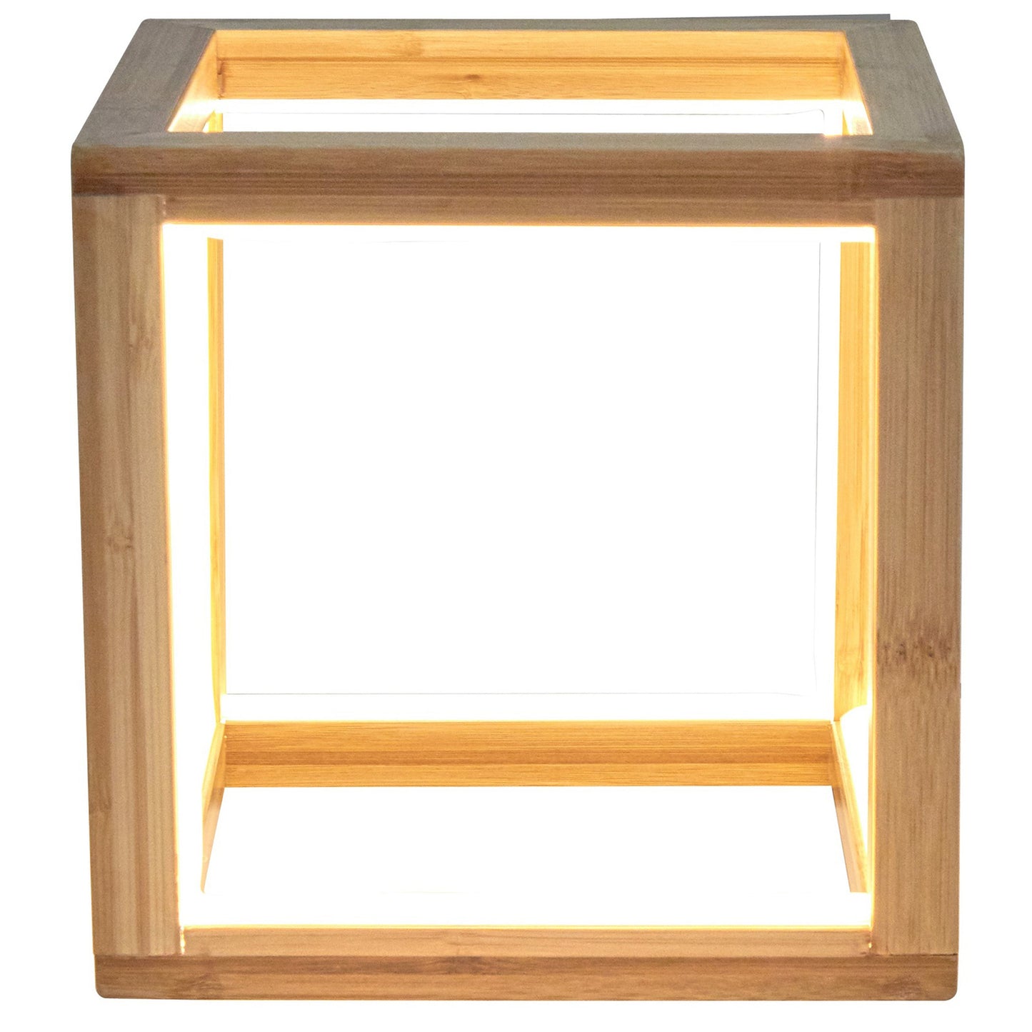 Bamboo Cube LED Lamp Modern Light Minimalistic Scandi - Natural V563-75160