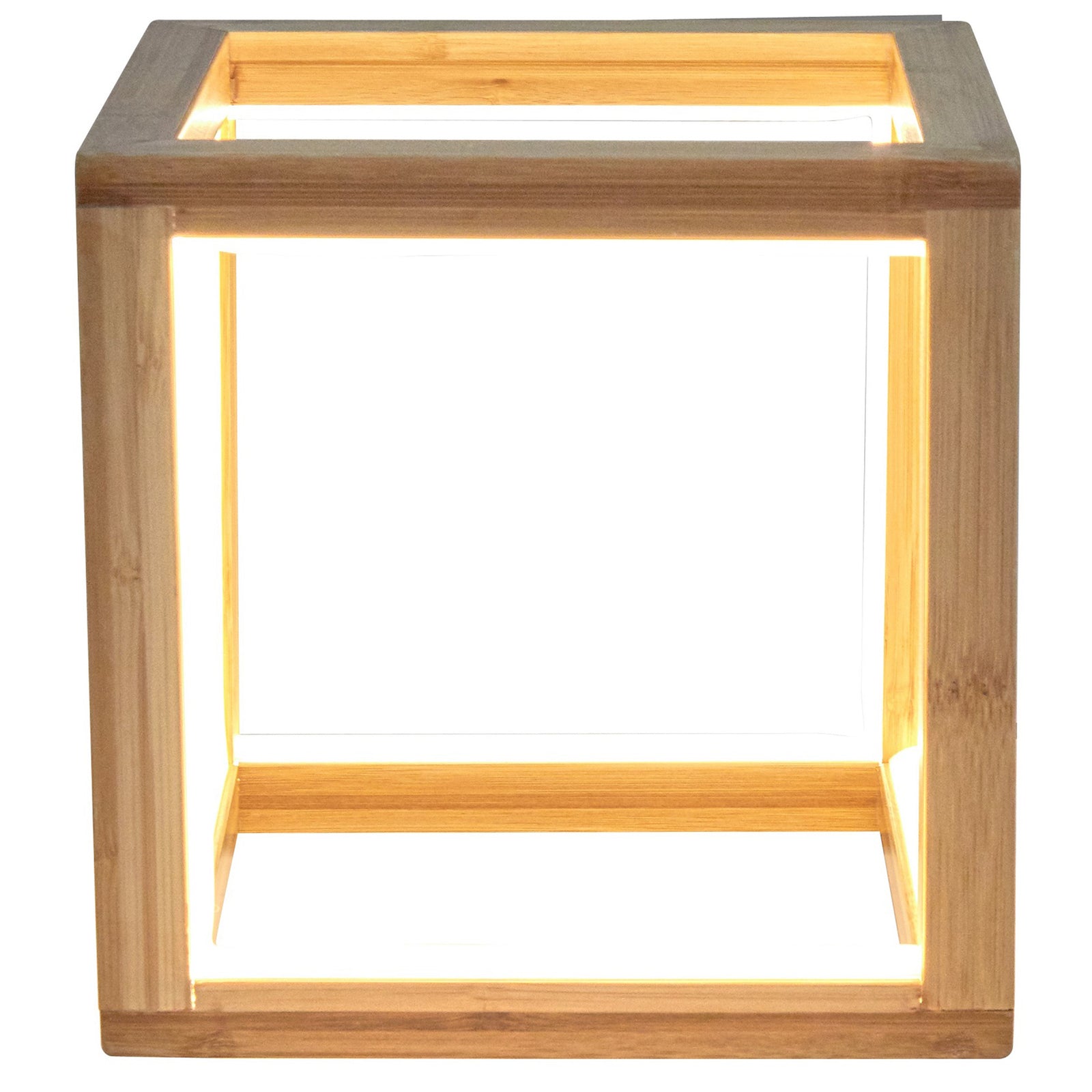 Bamboo Cube LED Lamp Modern Light Minimalistic Scandi - Natural V563-75160