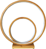 Natural Double Circle Bamboo LED Table Lamp Light Modern Scandi Minimal V563-75162