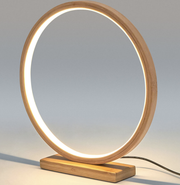 Bamboo Single Ring LED Lamp Light Modern Scandi Minimalistic - Natural V563-75165