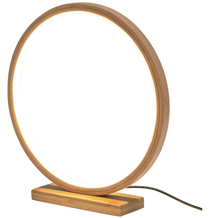 Bamboo Single Ring LED Lamp Light Modern Scandi Minimalistic - Natural V563-75165