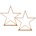 2x Large Bamboo Star w/ LED Strip Table Lamp Light Modern Minimalist Decor - Natural V563-75166_2X