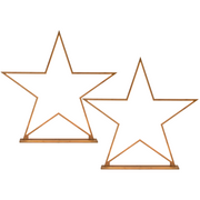 2x Large Bamboo Star w/ LED Strip Table Lamp Light Modern Minimalist Decor - Natural V563-75166_2X