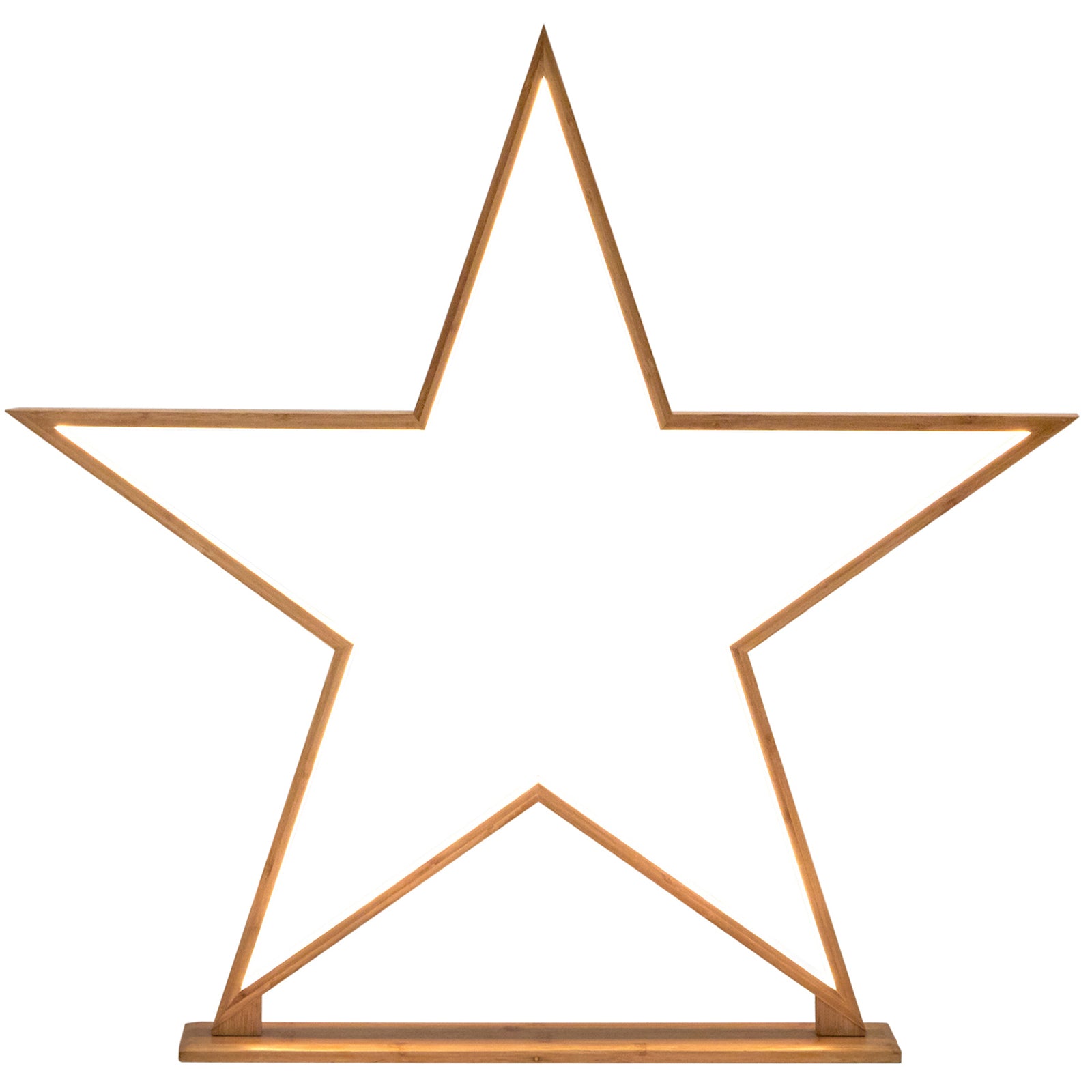 2x Large Bamboo Star w/ LED Strip Table Lamp Light Modern Minimalist Decor - Natural V563-75166_2X