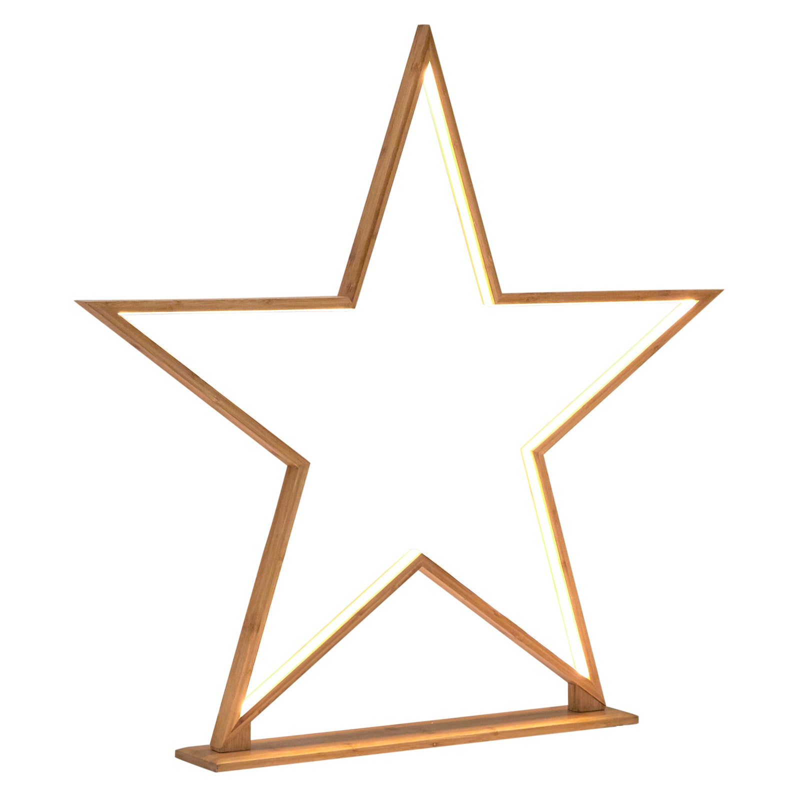 2x Large Bamboo Star w/ LED Strip Table Lamp Light Modern Minimalist Decor - Natural V563-75166_2X