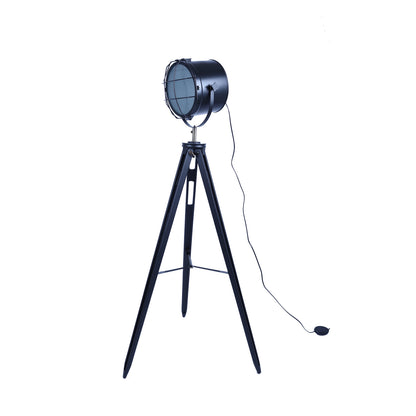 158cm Nautical Tripod Floor Lamp w Matte Black Lamp Head Searchlight Spot Light V563-75168