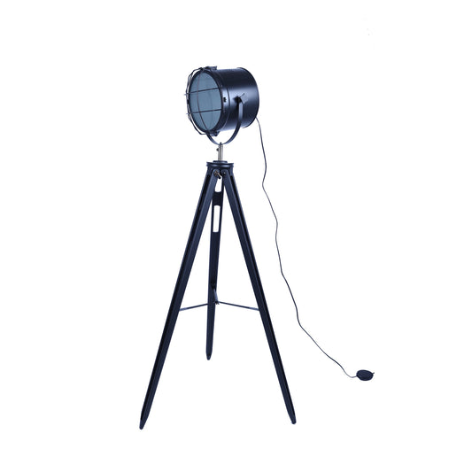 158cm Nautical Tripod Floor Lamp w Matte Black Lamp Head Searchlight Spot Light V563-75168