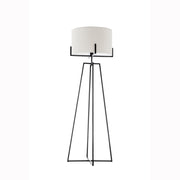 Modern Dimmable Floor Lamp + Table Desk Lamp w/ Linen Shade Scandi - Matte Black V563-75181_75182