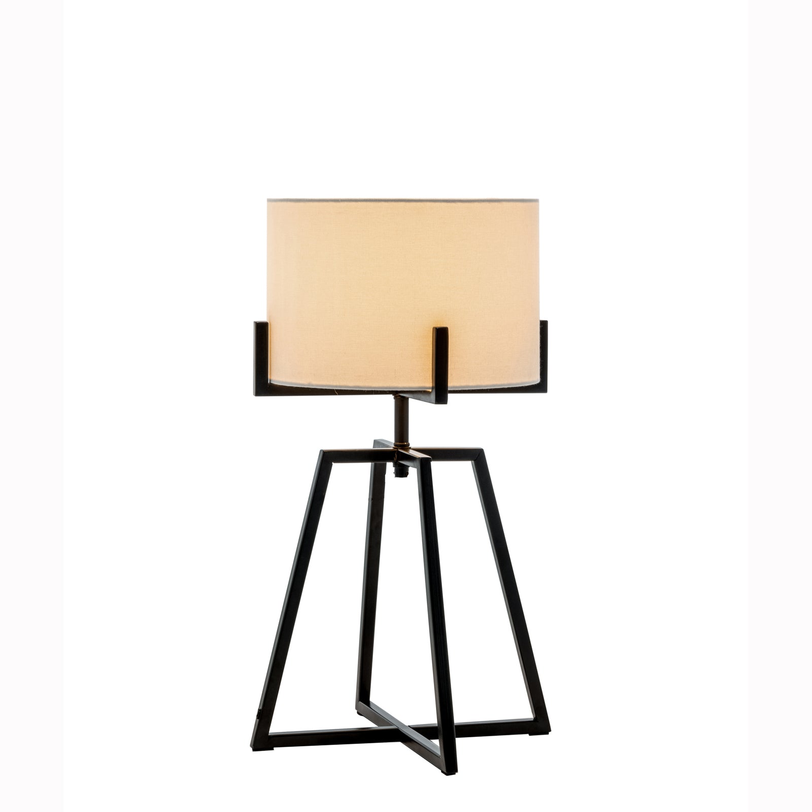 Modern Dimmable Floor Lamp + Table Desk Lamp w/ Linen Shade Scandi - Matte Black V563-75181_75182